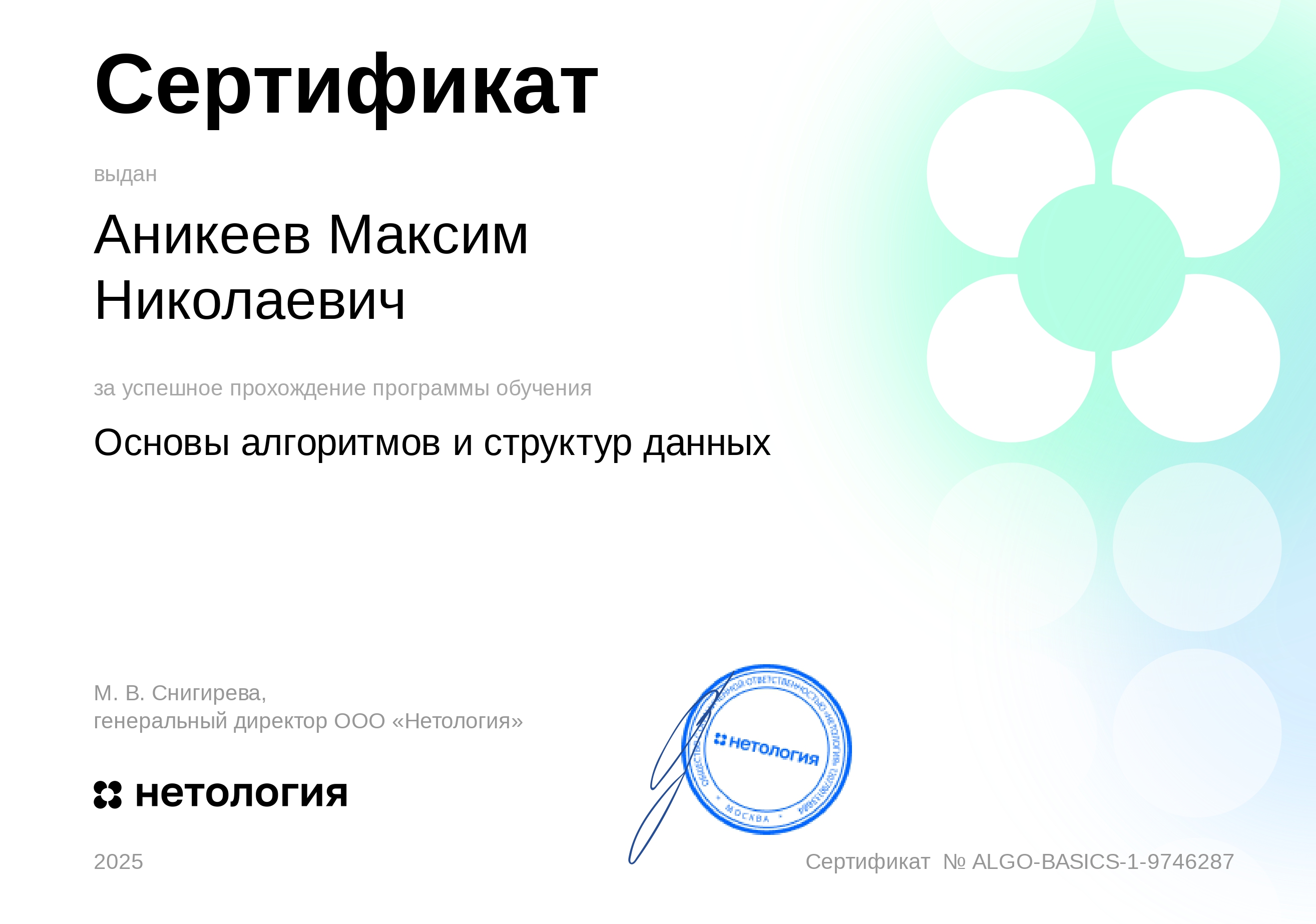 
certificate